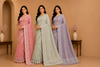 Women Dusty Pink Linen Blend Saree with Elegant Woven Border