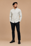Premium Lavender Stand Collar Formal Shirt for Men