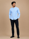 Premium Lavender Stand Collar Formal Shirt for Men