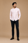 Premium Lavender Stand Collar Formal Shirt for Men