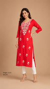 Women’s Maroon Floral Printed Straight Kurti