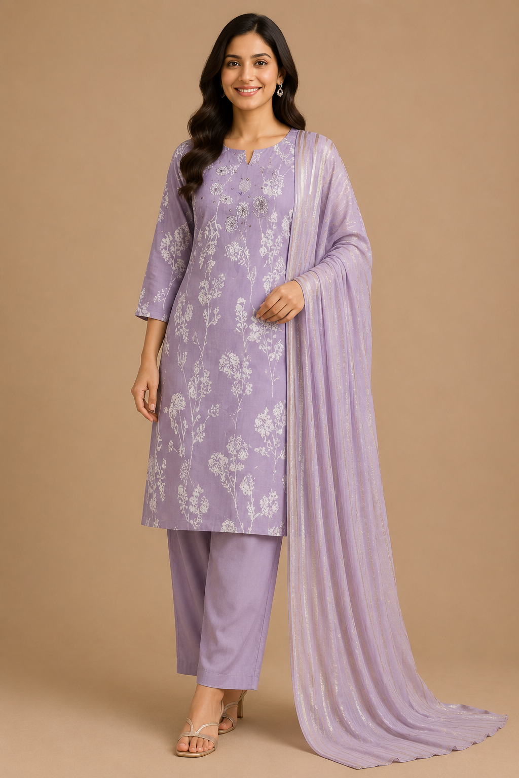 Women’s Teal Printed Kurti Pant Dupatta Set