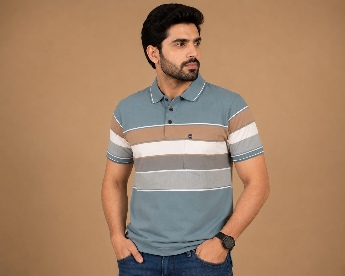 Men’s Striped Polo T-Shirt