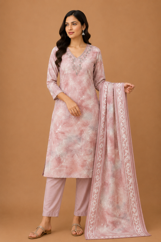 Women’s Floral Printed Kurta Pant Dupatta Set