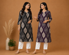 C'LAI Women's Purple Ethnic Printed Straight Kurti  Description: