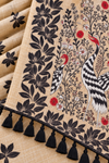 Title: Beige Crane Motif Designer Saree