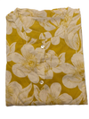 Mustard Yellow Floral Printed A-Line Kurta with Palazzo Pants Set