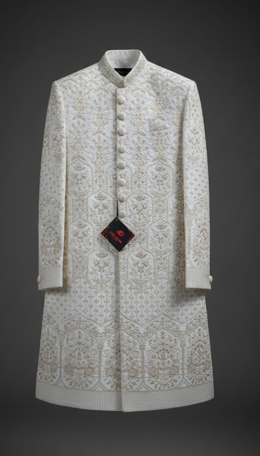 Men’s Ivory Royal Western Nawabi Sherwani