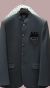 Premium Charcoal Bandhgala Blazer with Pocket Chain Detailing