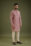 Rose Pink Floral Printed Festive Kurta