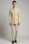 Stitched Designer Suit With Unstitched Pant Fabric – Gold Cream