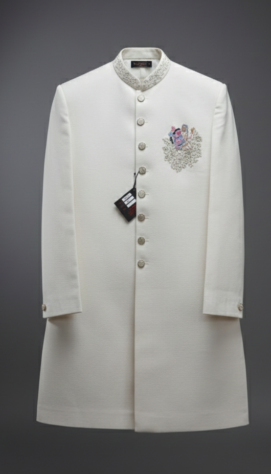 Men's Ivory Western Nawabi Sherwani