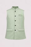 Mint Green Premium Nehru Jacket for Men | Elegant Ethnic Waistcoat