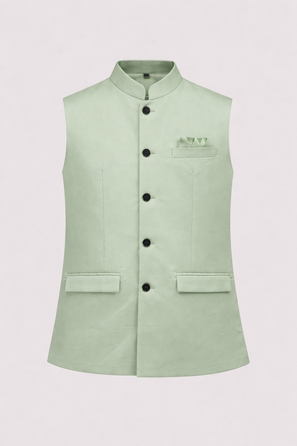 Mint Green Premium Nehru Jacket for Men | Elegant Ethnic Waistcoat