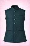 Men’s Premium Jacquard Nehru Jacket Textured Ethnic Waistcoat