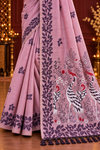 Title: Elegant Mauve Saree with Bird & Floral Pallu