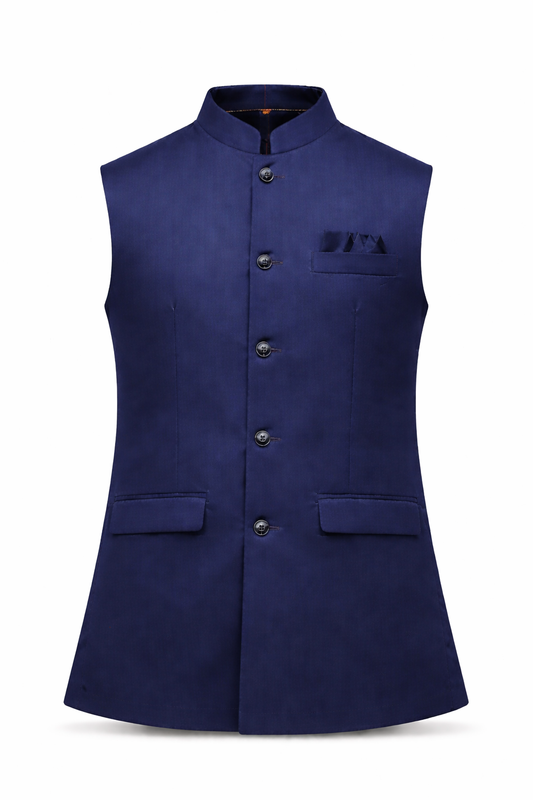 Navy Blue Premium Nehru Jacket