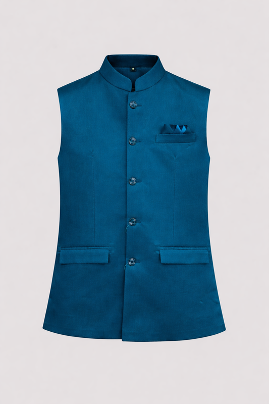 Royal Teal Ethnic Nehru Jacket