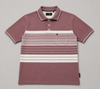 Men’s Mauve Textured Striped Polo T-Shirt