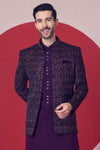 Designer Maroon Indo-Western Suit