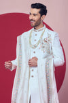 Royal White Embroidered Sherwani