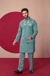 Sage Green Embroidered Jodhpuri Kurta Set