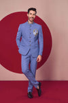 Sky Blue Embroidered Jodhpuri Suit