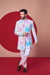 Pastel Floral Indo-Western Jodhpuri Set