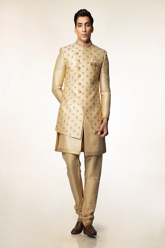 Gold Royal Embroidered Sherwani