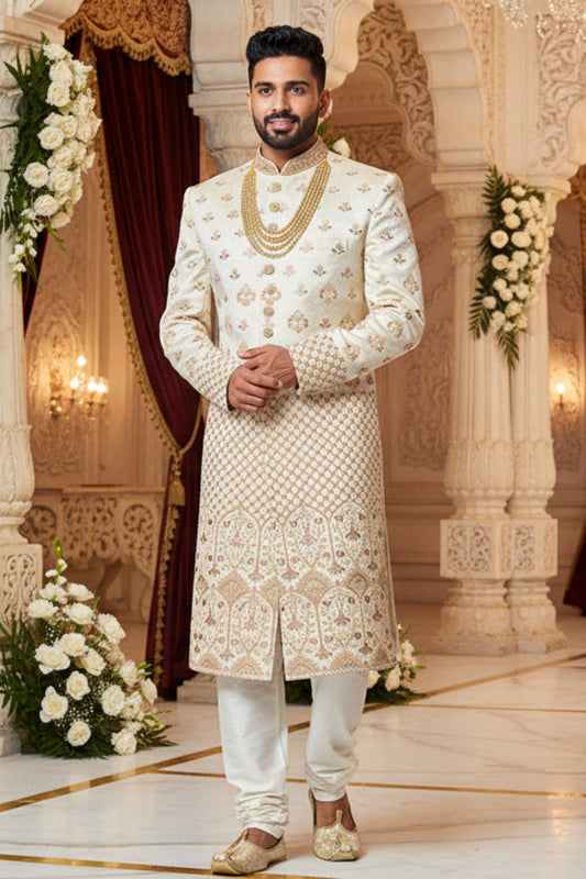 Gold Royal Embroidered Sherwani