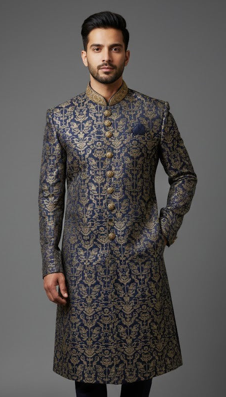 Royal Navy Blue Indo-Western for Groom