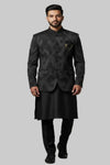 Premium Black Textured Indo-Western for Men