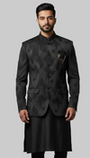 Premium Black Textured Indo-Western for Men
