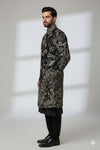 Royal Black Heavy Embroidered Indo-Western for Groom