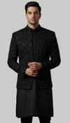 Premium Black Sequin Indo-Western for Groom