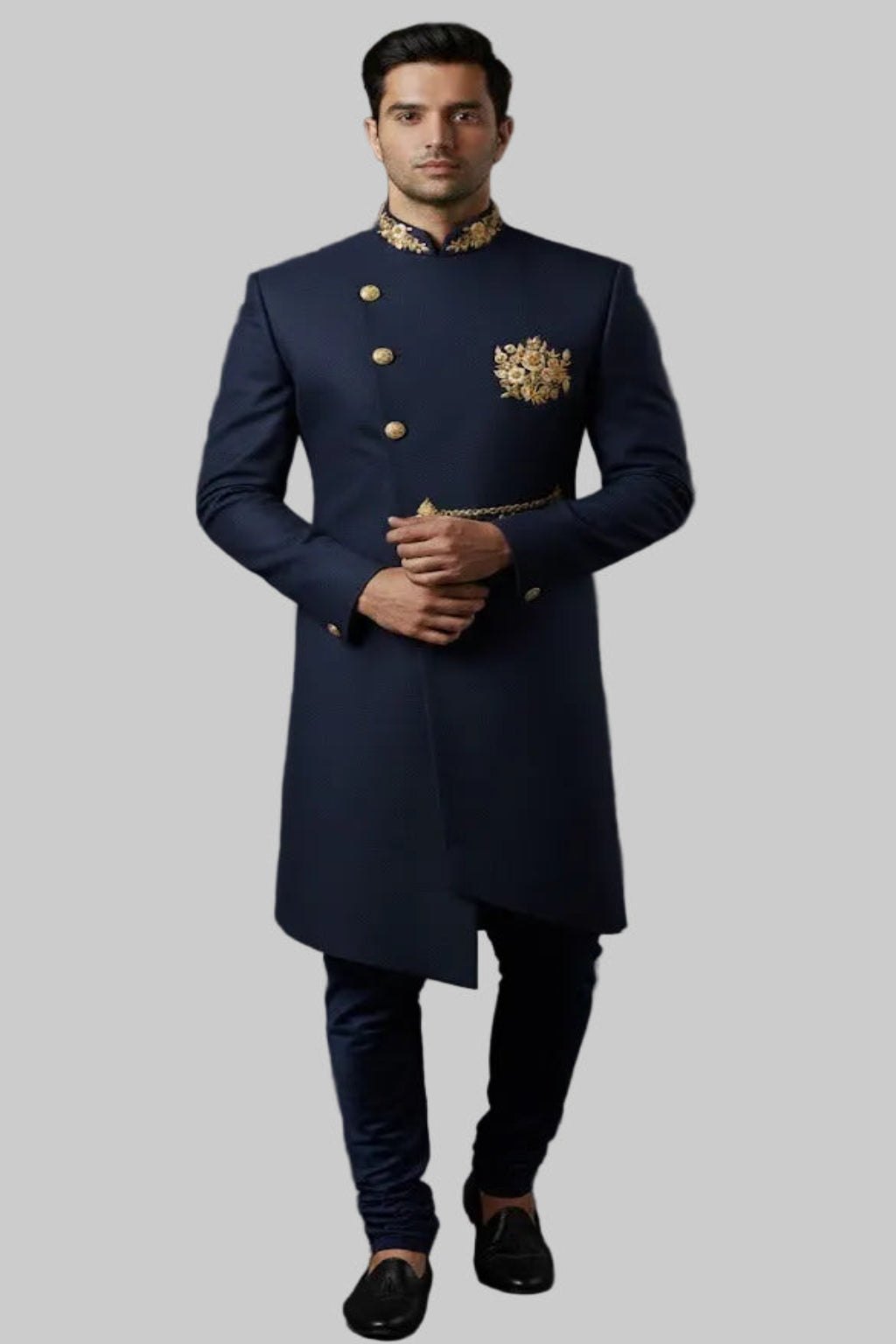 Royal Navy Blue Indo-Western for Groom