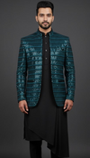 Premium Teal Sequin Indo-Western for Sangeet & Cocktail