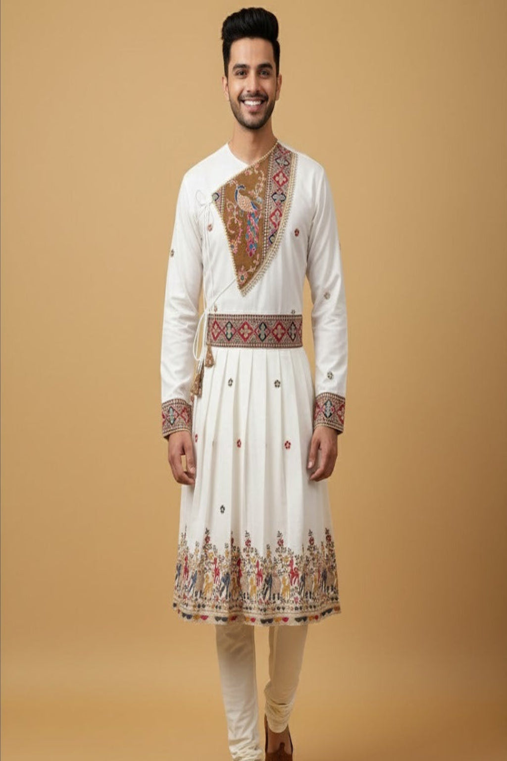 Ivory Embroidered Peshwai Set