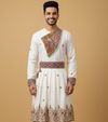 Ivory Embroidered Peshwai Set