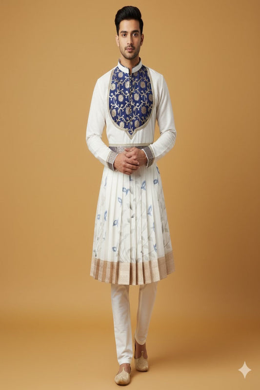 Blue Yoke Peshwai Outfit