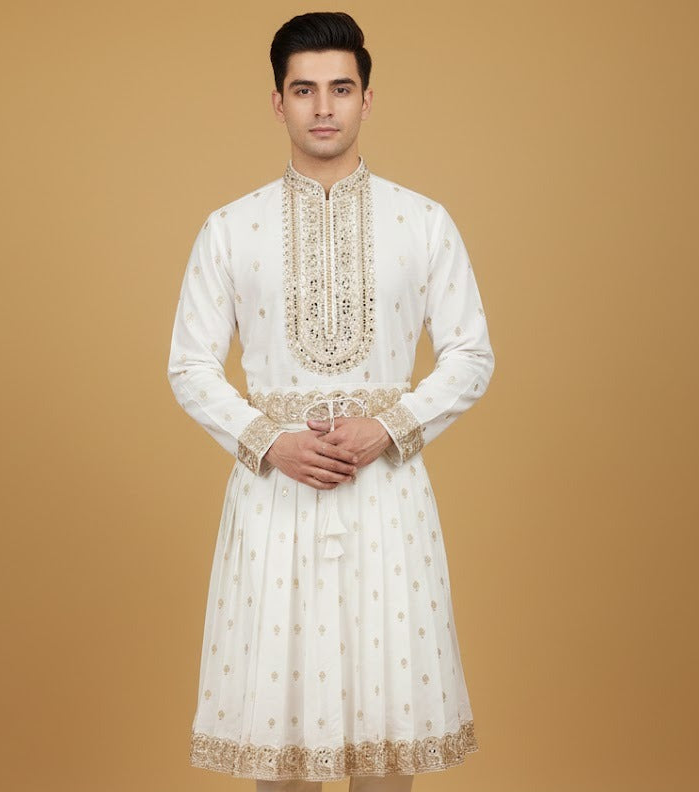 Golden Embroidered Peshwai Outfit