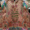 Men Peach Ethnic Peacock & Floral Embroidered Nehru Jacket