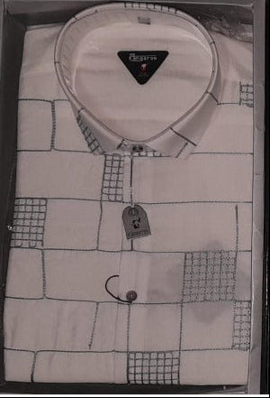 Premium White Printed Soft Cotton Party Wear Shirt for Men