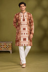 Brown Tribal Print Kurta Only