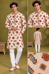 Ivory Ethnic Motif Print Kurta Only