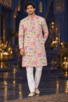 Pink Elephant Heritage Print Kurta Only