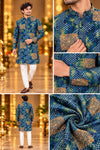 Royal Blue Bandhani Print Kurta Only