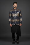 Premium Gold–Navy Sequin Indo-Western for Sangeet & Cocktail