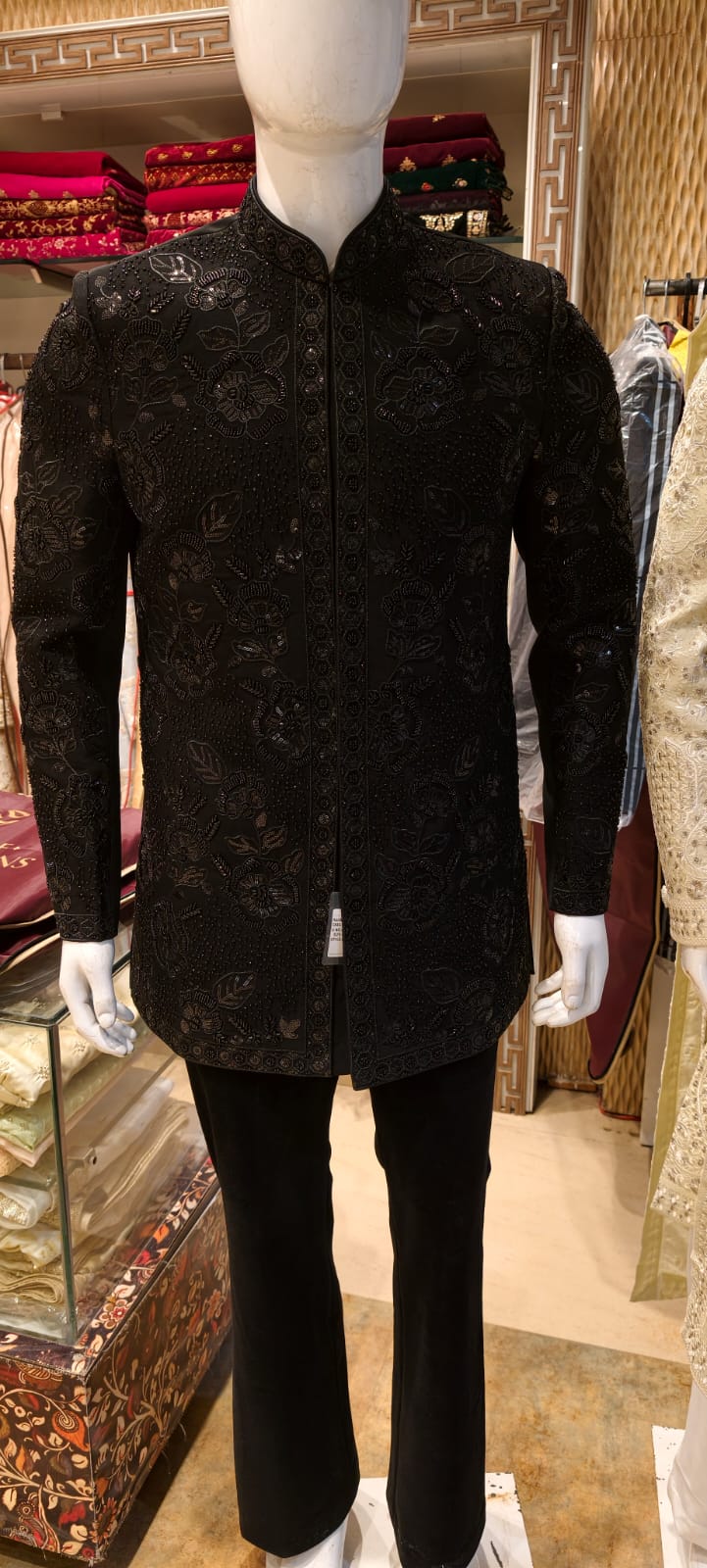 Men’s Black Embroidered Sherwani