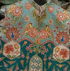 Men Green Ethnic Floral & Peacock Printed Nehru Jacket
